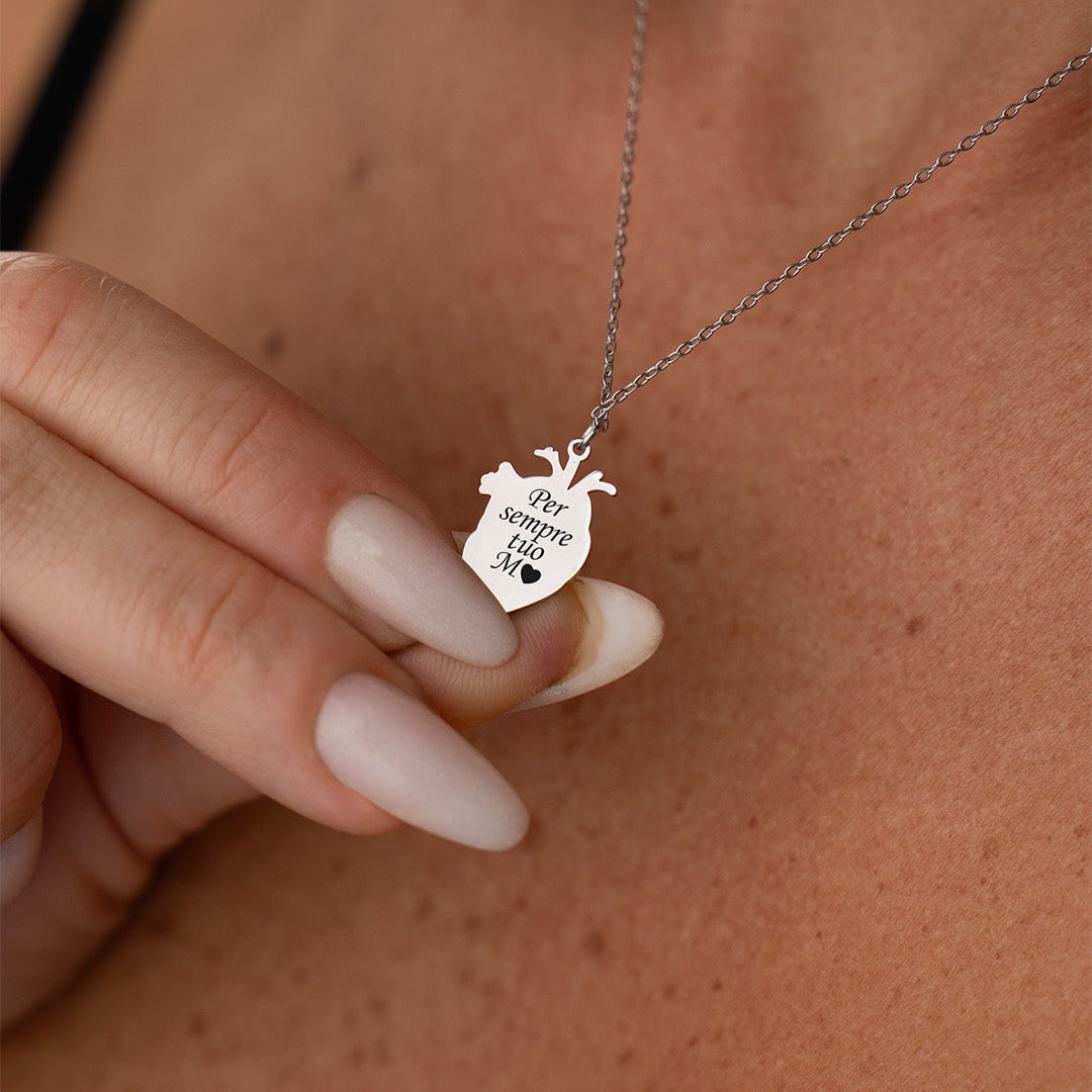 Stringimi Forte  ✦ Collana con Cuore Anatomico Personalizzata