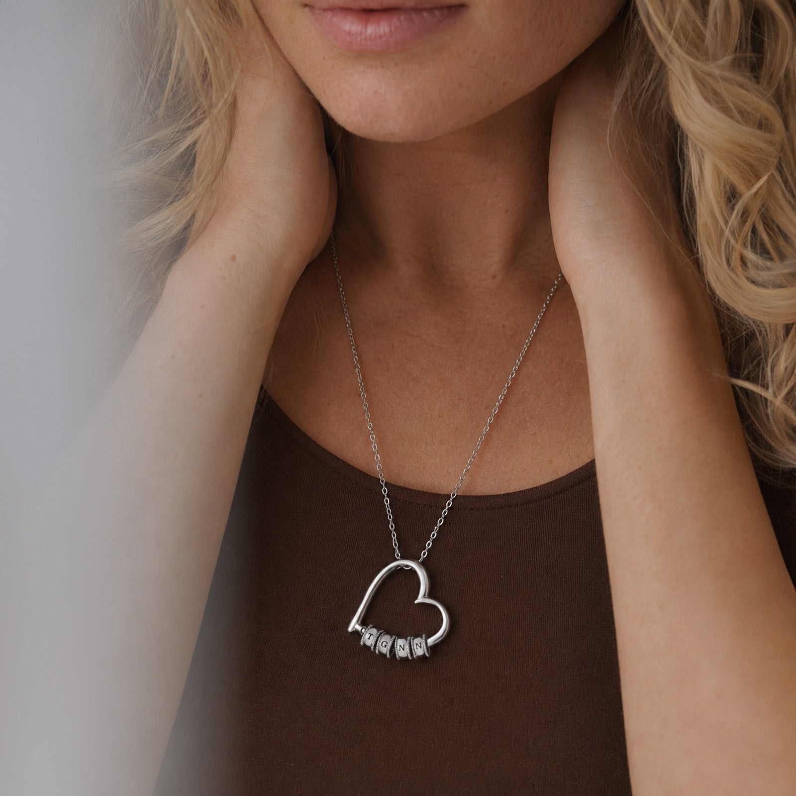Collana Cuore Lucchetto con Charm ✦ Le iniziali del tuo Cuore