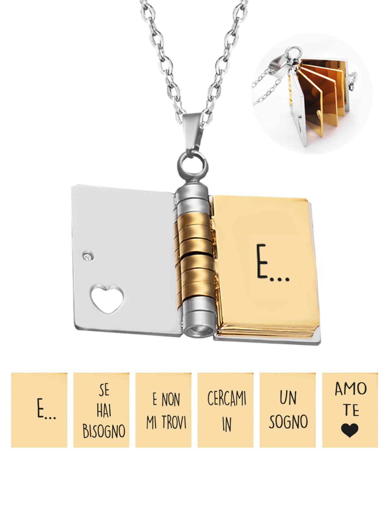 Collana Libro con Dedica ✦ Amo Te