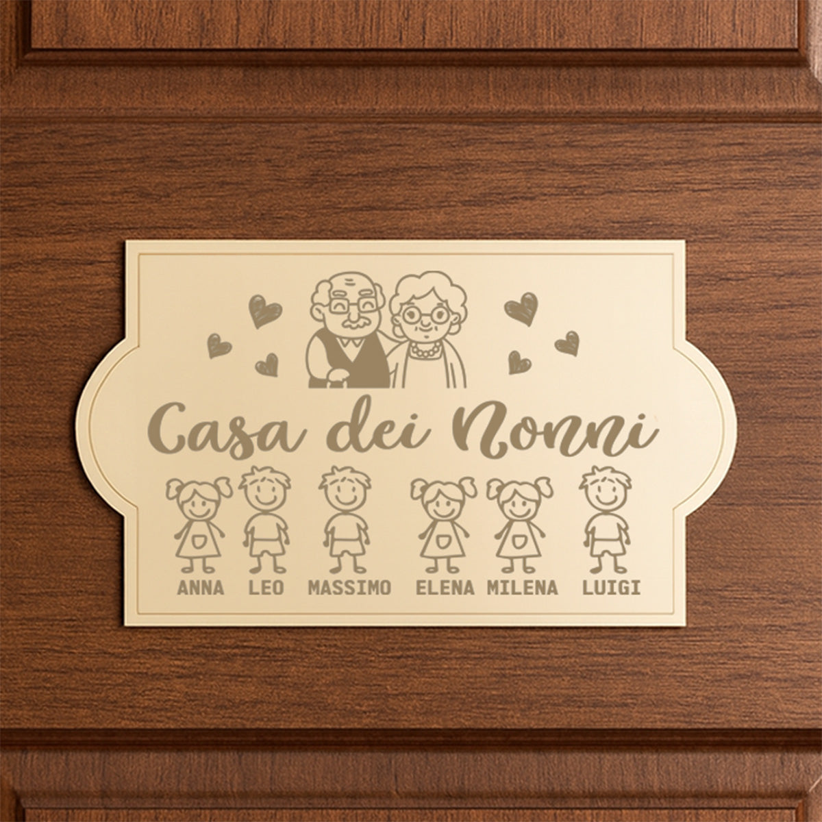 Fuoriporta personalizzato per Casa dei Nonni con nomi dei Nipoti