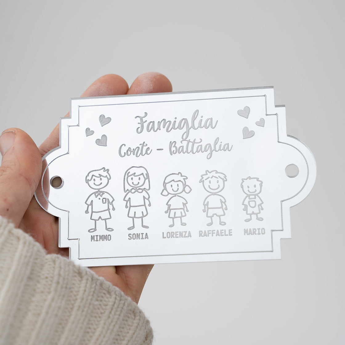 Fuoriporta Personalizzato con Nomi della Famiglia in Plexiglass