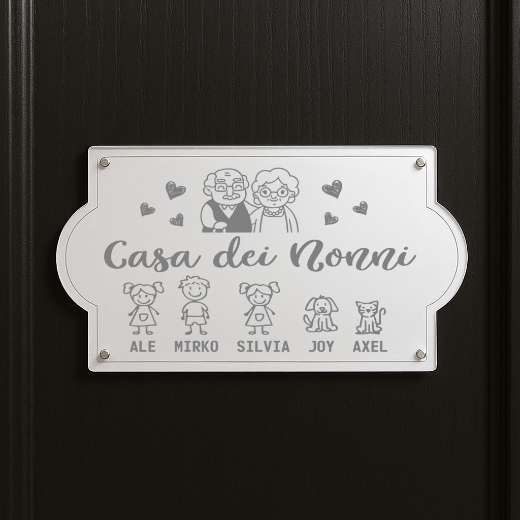 Fuoriporta personalizzato per Casa dei Nonni con nomi dei Nipoti