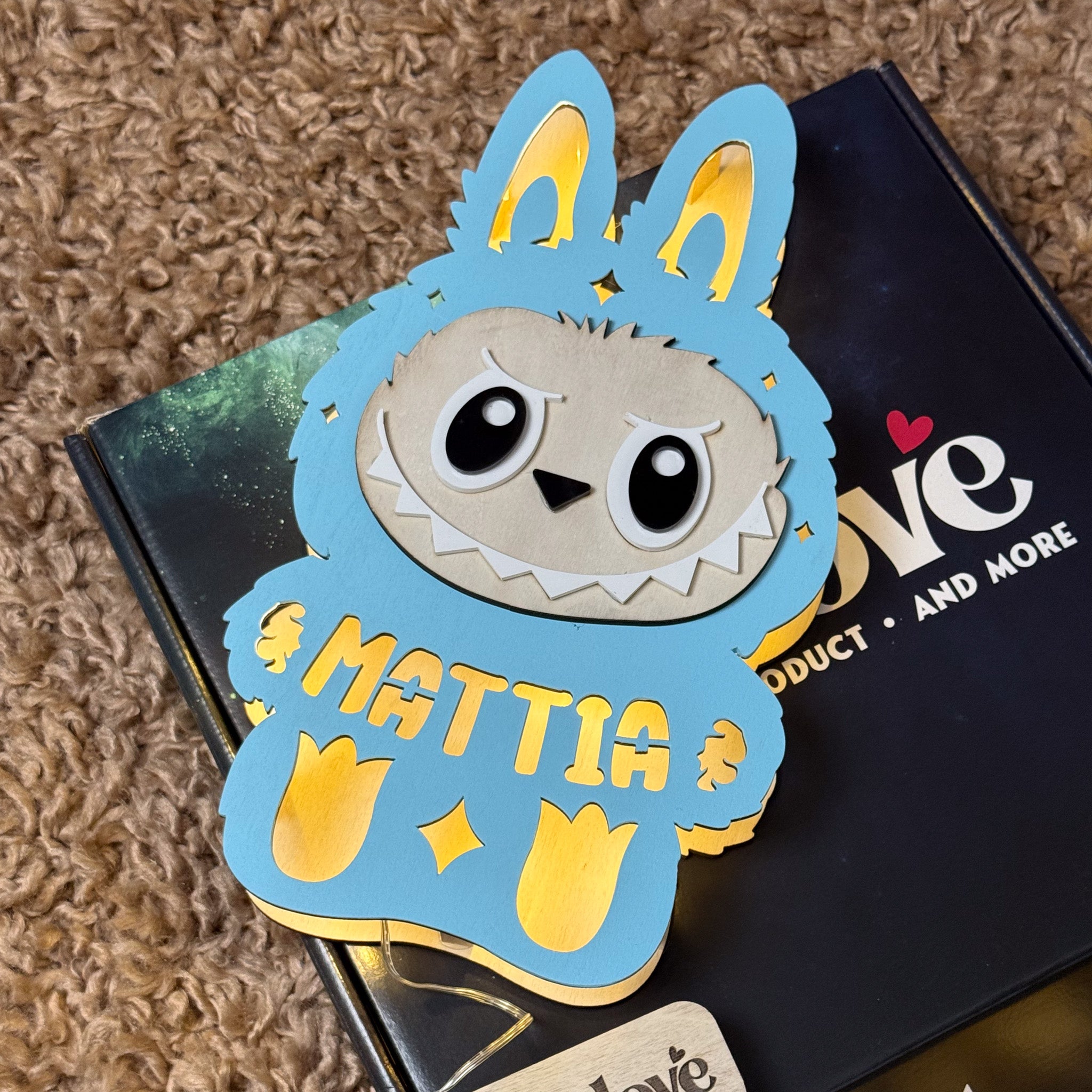 Lampada Monster BU per Bambini con Nome Personalizzato e Luce Calda