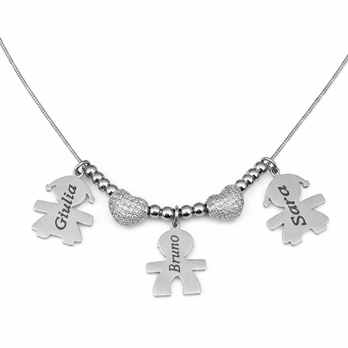 Mamma Vi Ama ✦ Collana con ciondoli Bimbi Personalizzati con Nomi