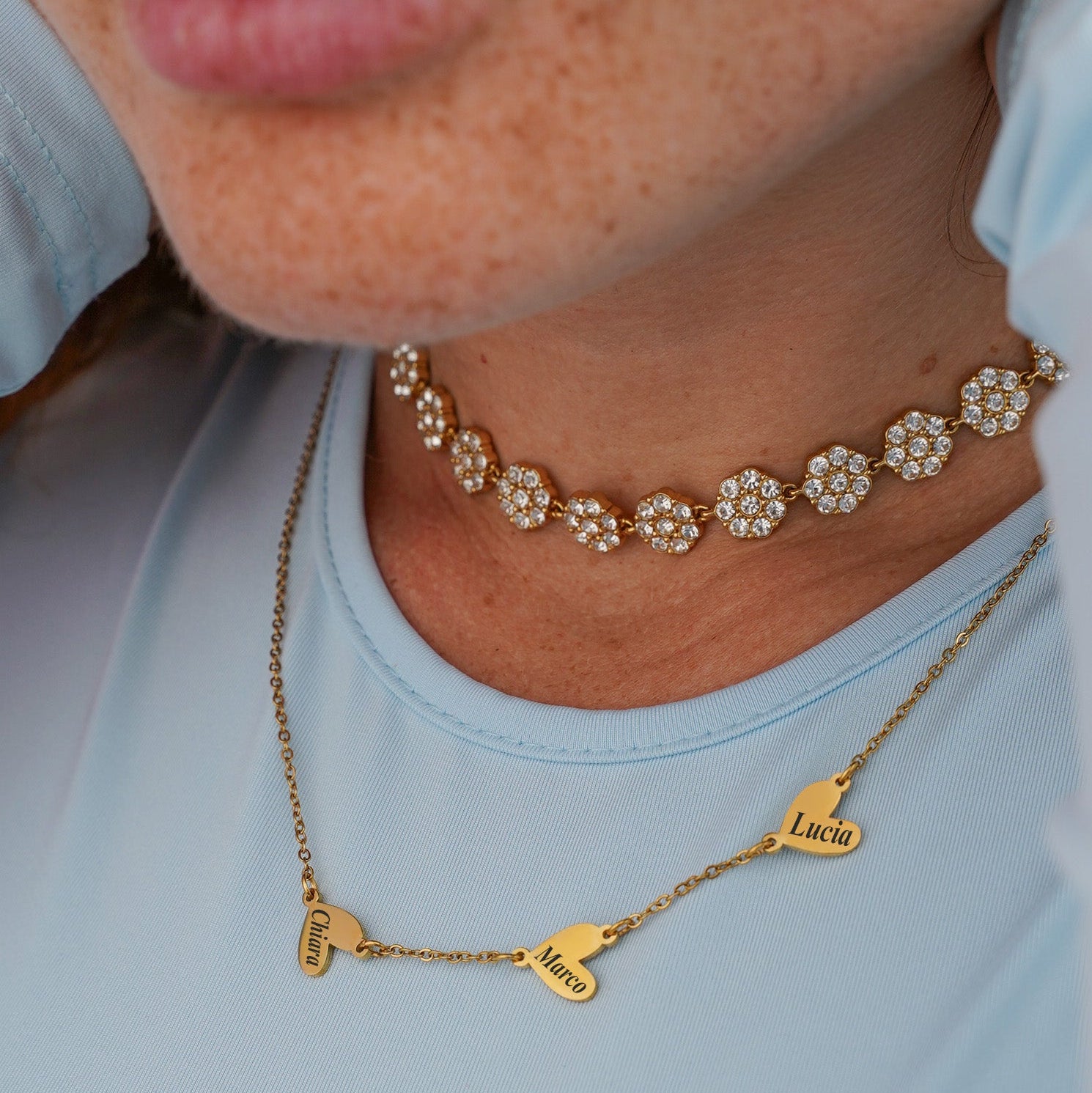 Set Mamma ✦ Collana e Bracciale con Cuoricini personalizzati