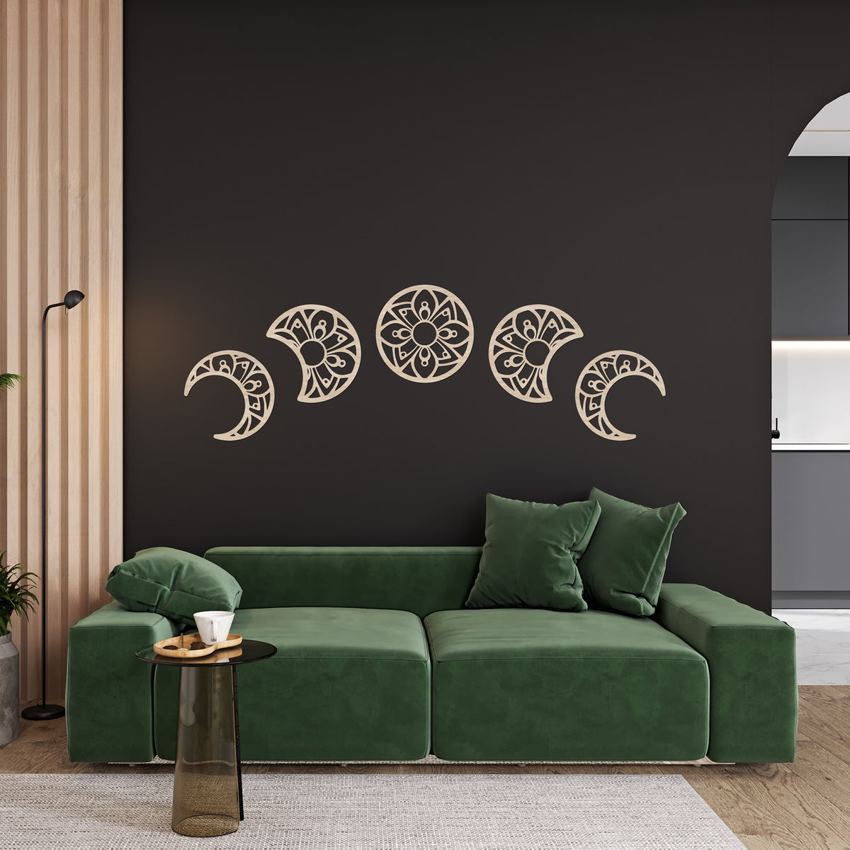 NBEADS Fase Lunare con Decorazione da Parete in Metallo con Fiore di Loto, Decorazione da Parete in Stile Opaco per Casa, Giardino, Hotel, Ufficio NBEADS Fase Lunare con Decorazione da Parete in Metallo con Fiore di Loto, Decorazione da Parete in Stile Opaco per Casa, Giardino, Hotel, Ufficio