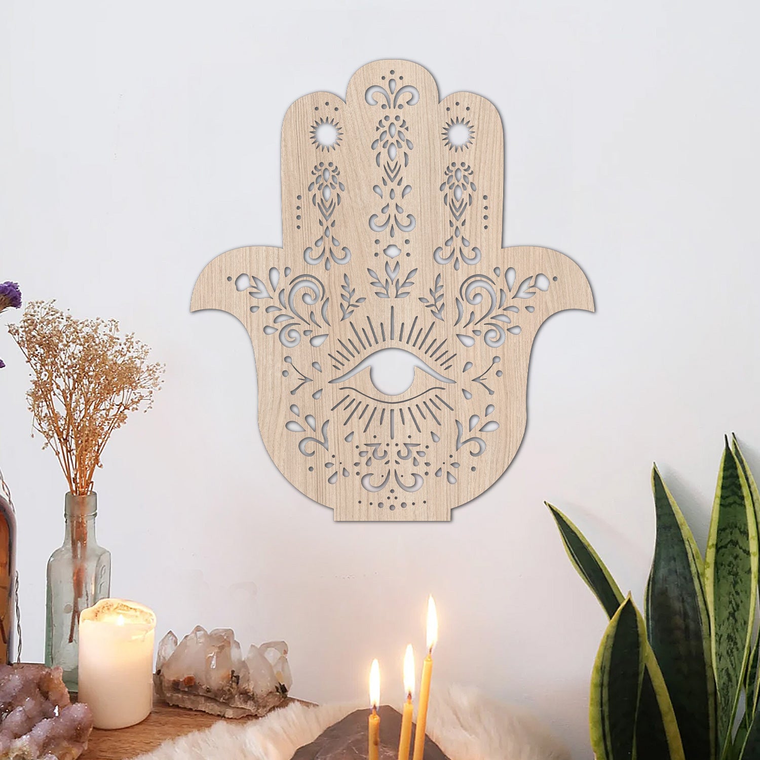 Mano di Fatima Decoro In Legno a Parete