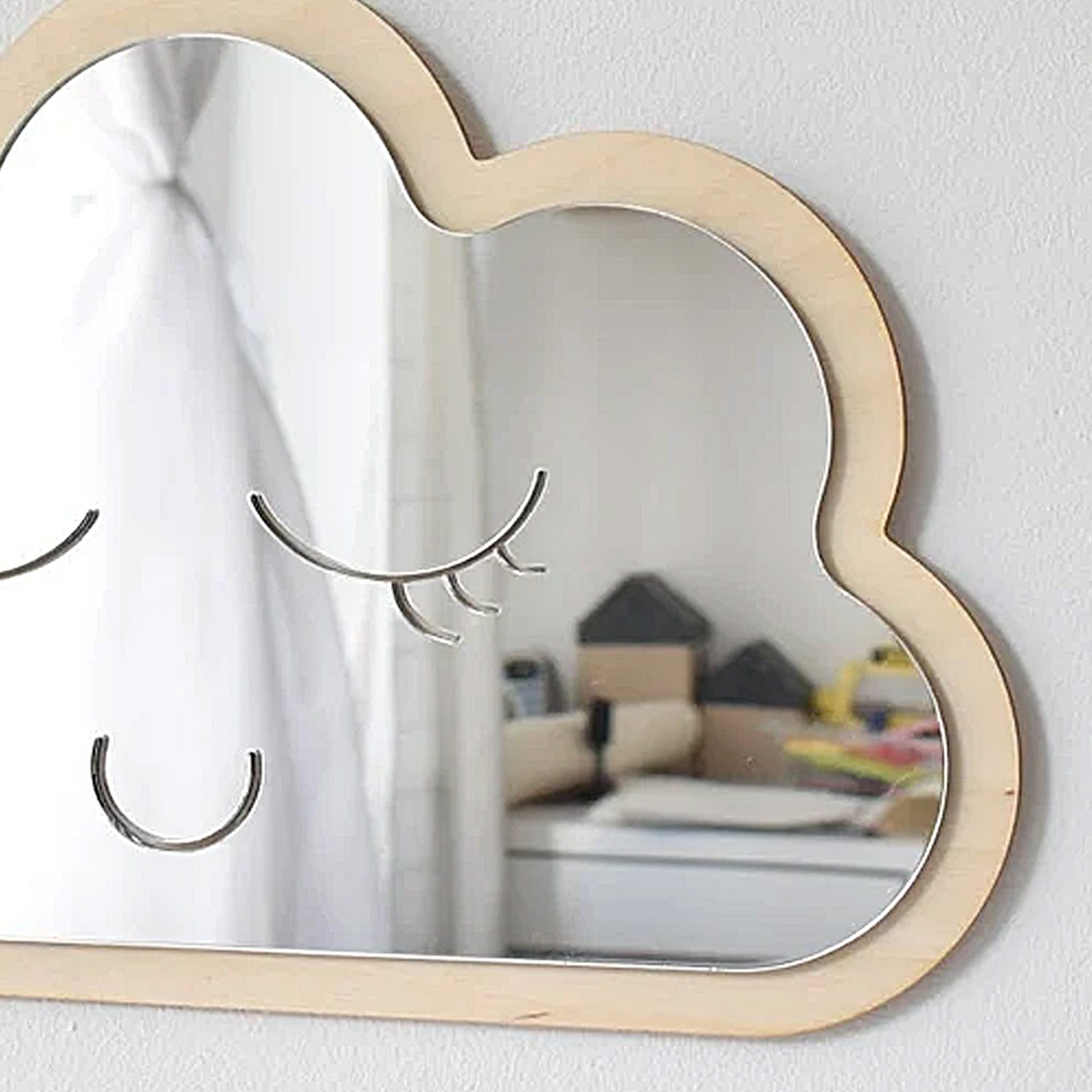 Specchio LUNA Infrangibile legno decorazioni in legno per la camera dei  bambini