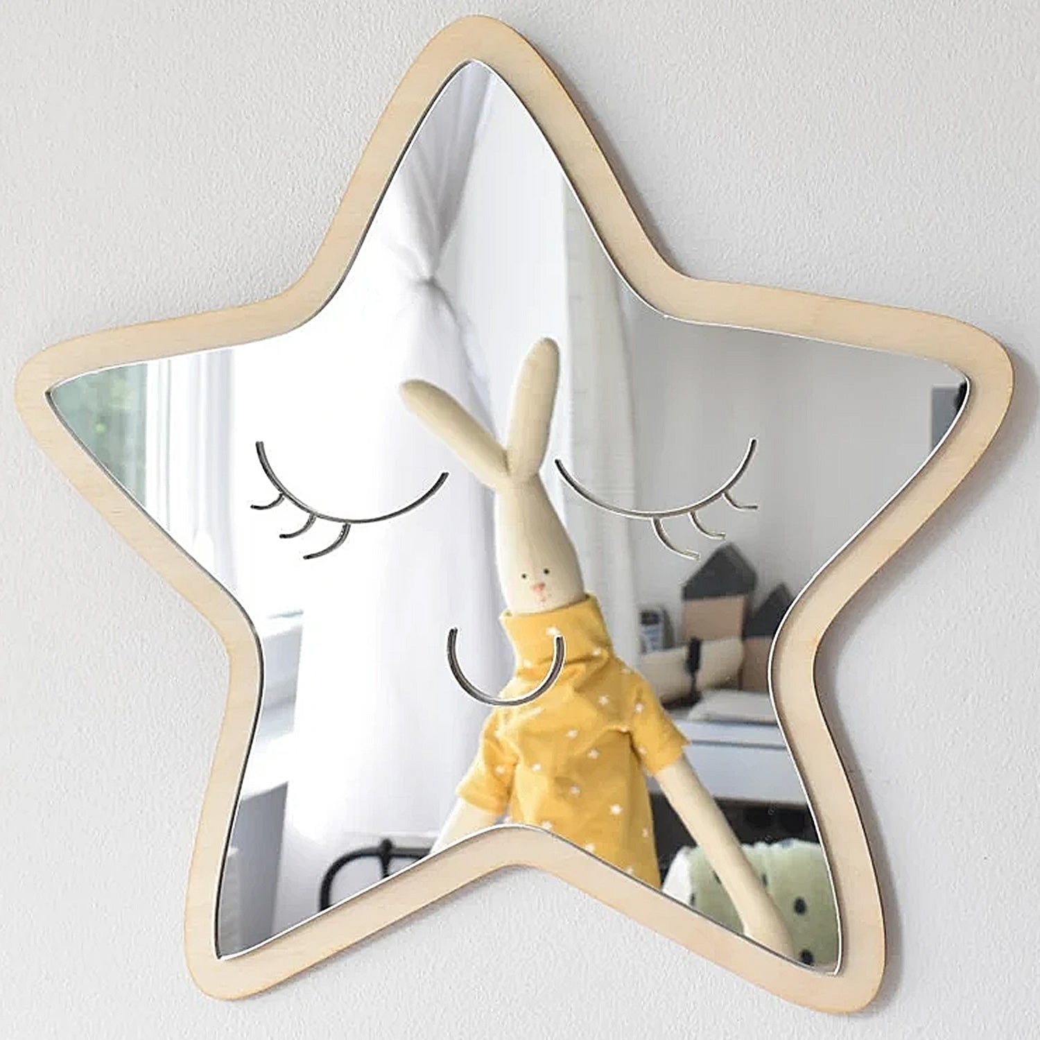 Specchio Stella Infrangibile legno decorazioni in legno per la camera